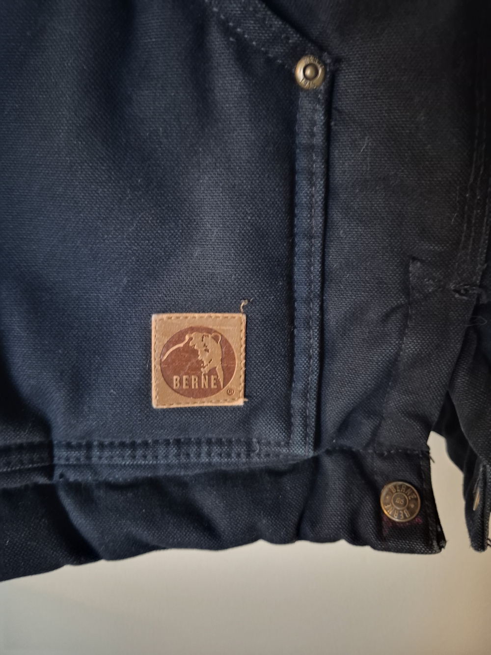 Berne Men’s XL Regular Insulated Duck Canvas Work Coat Jacket Navy CH377MD - Picture 2 of 9